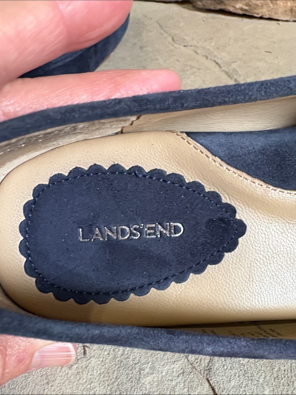 Lands End sz 9 blue suede driving later with gold horse bit detail - Picture 7 of 13